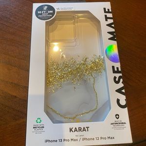 Case-Mate Karat Floral GOLD w clear Cover for Apple iPhone 13 PRO MAX 12 Pro MAX